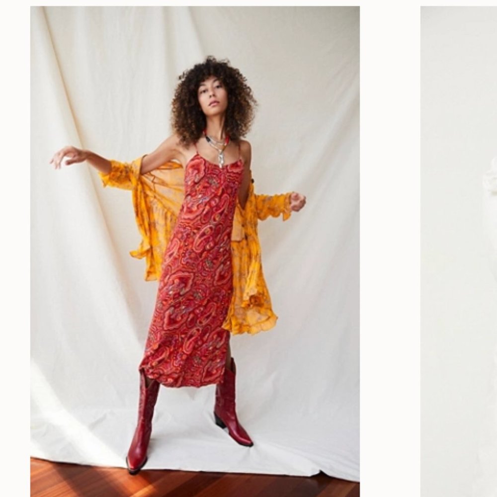 Free People Red Midi Dress (Size M, New with Tags)